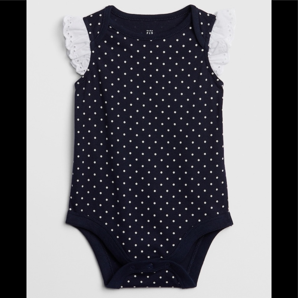 GAP Baby Eyelet Ruffle Bodysuit Dark night